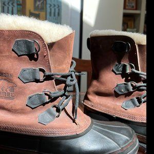 Vtg Sorel Bighorn Kaufman Snow Boots, Brwn Artic Ice, Wide, Excellent Condition